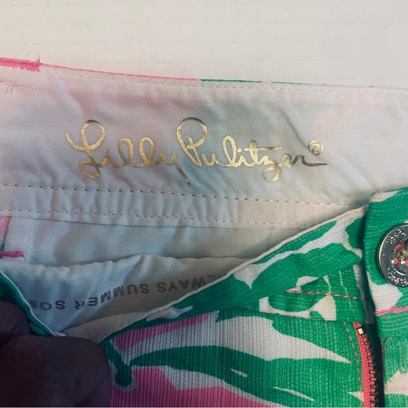 Lilly Pulitzer Callahan Tropical Shorts - Women 6 - Pink and Green - Picture 3 of 7